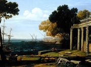 View of the Sea, Port and Amphitheatre of Pola - Jan Frans van Orizzonte (see Bloemen)