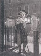 London Watchman with his Lantern by Moonlight, 1776 - John Bogle