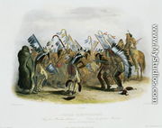 Ischoha-Kakoschochata, Dance of the Mandan Indians, plate 25 from volume 1 of `Travels in the Interior of North America' - Karl Bodmer