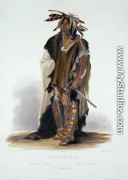 Wahk-Ta-Ge-Li, a Sioux Warrior, plate 8 from Volume 2 of 