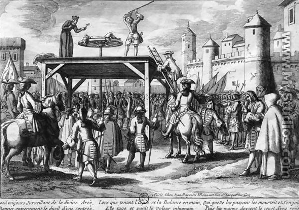 The Torture on the Wheel - Jean Baptiste Bonnart
