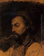 The Head of a Man Smoking a Pipe - François Bonvin