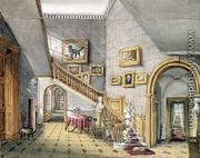 The Staircase, Strood Park, f.26 from an 'Album of Interiors' (2), 1843 - Charlotte Bosanquet