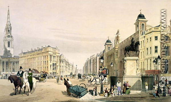 View from Charing Cross looking towards the Strand, 1842 - Thomas Shotter Boys