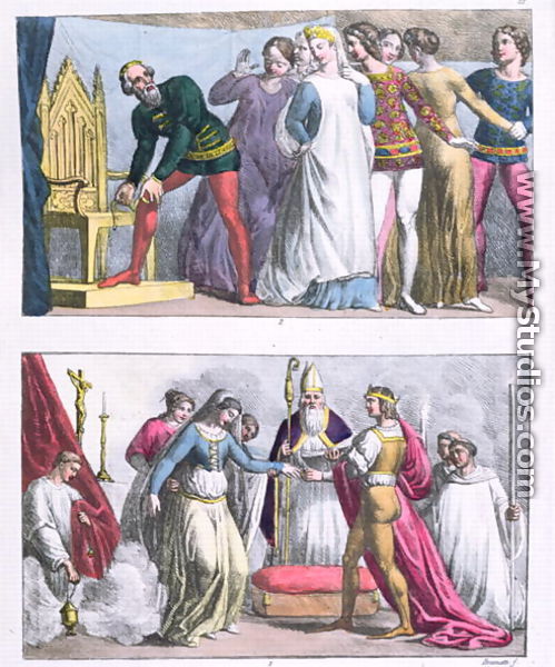 Institution of the Order of the Garter by Edward III (1312-77) in 1348 and the marriage of Henry I (1068-1135), from 