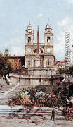 The Flower Market before the Spanish Steps, Rome - Antonietta Brandeis