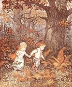 Babes in the Wood (2 children walking in the wood) - Randolph Caldecott