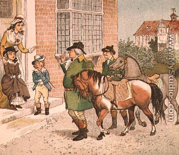 Illustration from Ride-a-cock-horse to Banbury Cross (Bringing Horses to the Children) - Randolph Caldecott