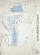 Study of a Relief of the Head of the God Khonsu in the Temple of Seti I, Abydos, 1874 - F. A. Bridgeman