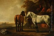 Horses and Cattle in a Landscape - Abraham Van Calraet