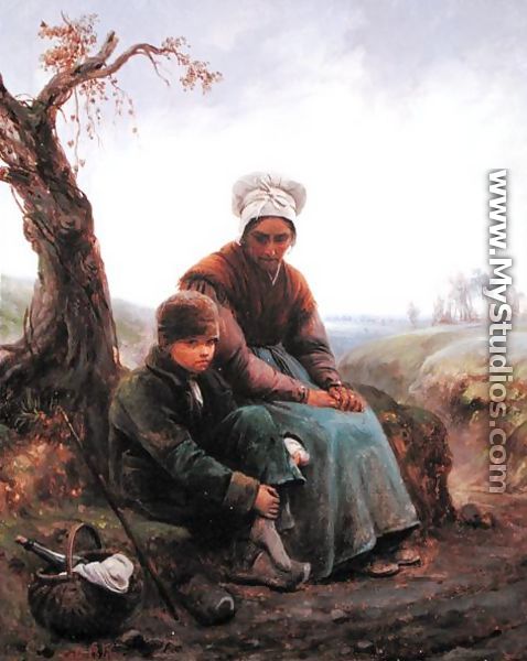 Peasant woman and boy, 1846 - Adolphe-Felix Cals