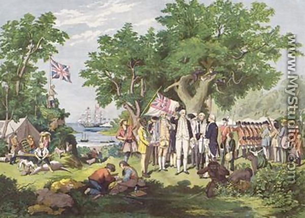 Captain Cook taking possession of the Australian continent on behalf of the British Crown, under the name of New South Wales 1770, 1865 - Samuel Calvert
