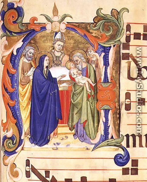 Ms 572 f.88r Historiated initial 
