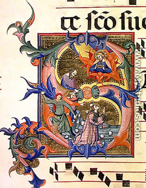 Ms 572 f.32v Historiated initial 