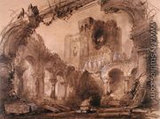 Ruins, scenery design for a performance of 'Macbeth' - Charles Antoine Cambon