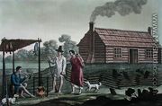 Osage settlement near Missouri River, from 'Le Costume Ancien et Moderne', Volume 1 or 2, plate 3 - Felice Campi