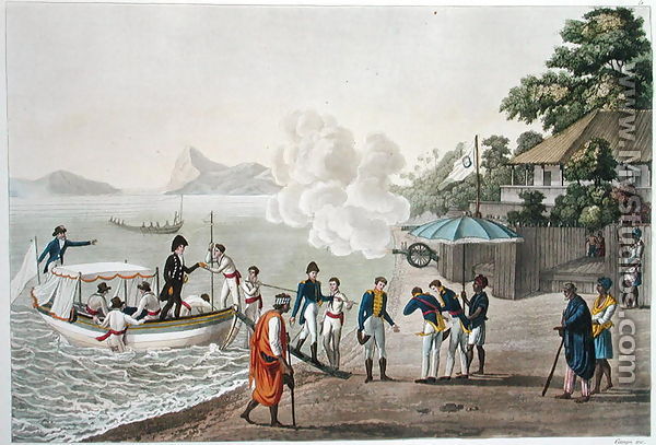First disembarkation of the French at the Portuguese outpost at Dille, Timor, plate 5 from 