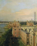 View of the Thames and Westminster Bridge, detail of Lambeth Palace, c.1746-47 - (Giovanni Antonio Canal) Canaletto