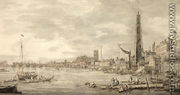 The Thames Looking towards Westminster from near York Water Gate - (Giovanni Antonio Canal) Canaletto