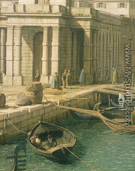 Entrance to the Grand Canal: Looking West, c.1738-42 (detail) - (Giovanni Antonio Canal) Canaletto