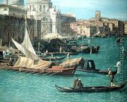 Entrance to the Grand Canal: Looking West, c.1738-42 (detail-3) - (Giovanni Antonio Canal) Canaletto
