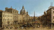 A view of Piazza Navona, Rome - (Giovanni Antonio Canal) Canaletto