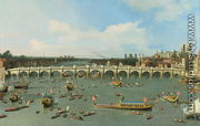 Westminster Bridge, London, With the Lord Mayor's Procession on the Thames (detail) - (Giovanni Antonio Canal) Canaletto