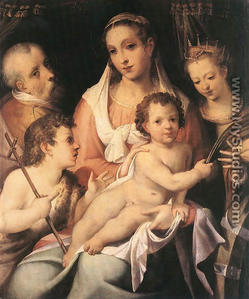 Holy Family with the Infant St John the Baptist and St Catherine of Alexandria - Bartolomeo Passerotti