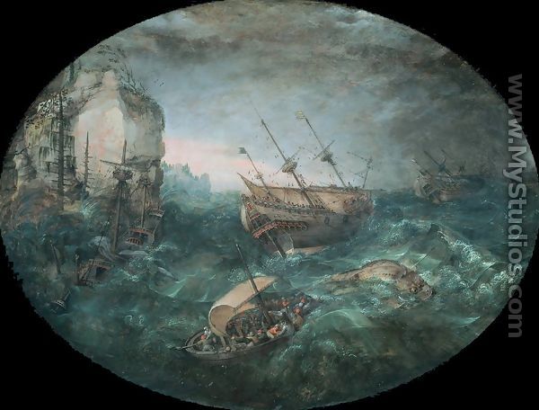 Shipwreck off a Rocky Coast - Adam Willaerts