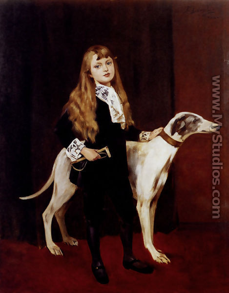 Young Girl With A Greyhound - Ferry Beraton