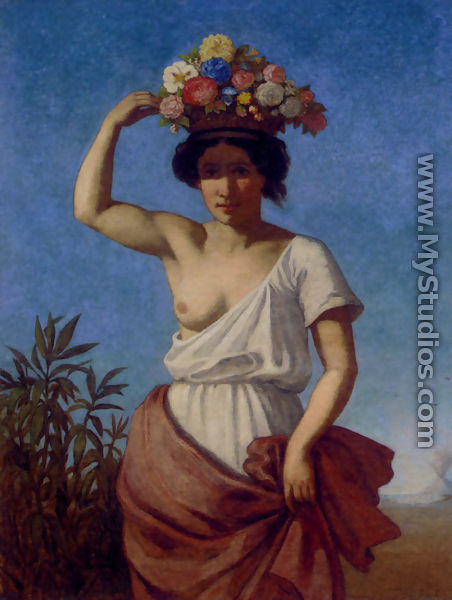 A Pompeiian Beauty Carrying Fruit - August Jernberg