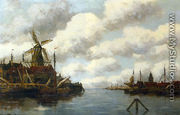 Harbour with Windmill - Jan van Vlaardingen Couver