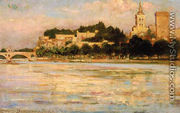 The Palace of the Popes and Pont d'Avignon - James Carroll Beckwith