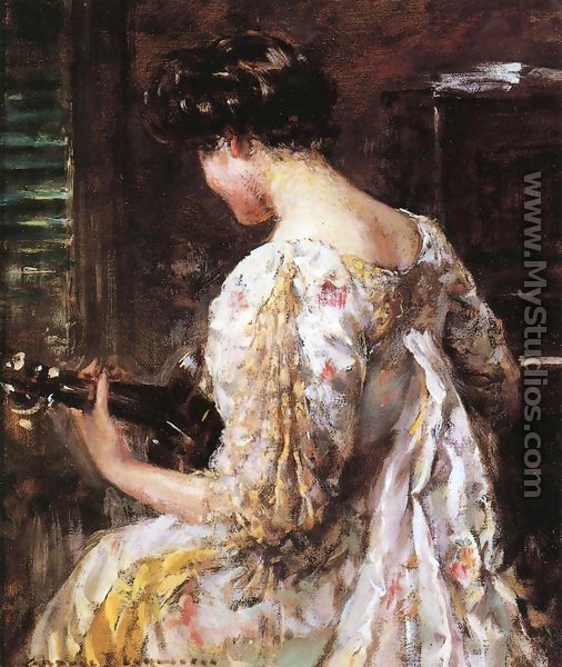 Woman with Guitar - James Carroll Beckwith