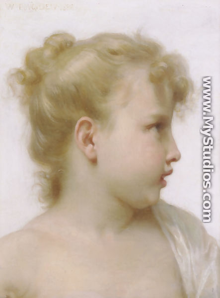 Étude : tête de petite fille (Study : head of a little girl) - William-Adolphe Bouguereau