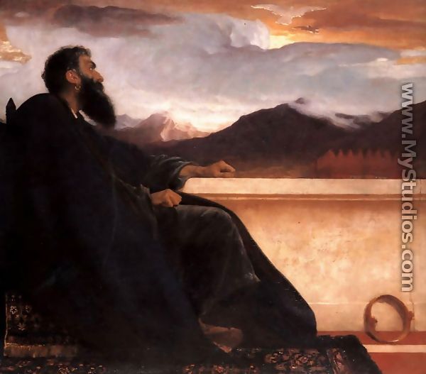 David (at rest) (or David: "Oh, that I had wings like a Dove! For then would I fly away, and be at rest." Psalm 55:6) - Lord Frederick Leighton
