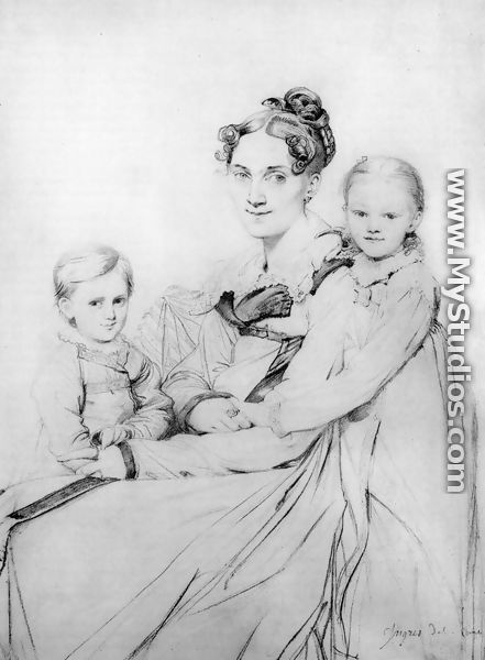 Madame Johann Gotthard Reinhold, born Sophie Amalie Dorothea Wilhelmine Ritter, and her two daughters, Susette and Marie - Jean Auguste Dominique Ingres