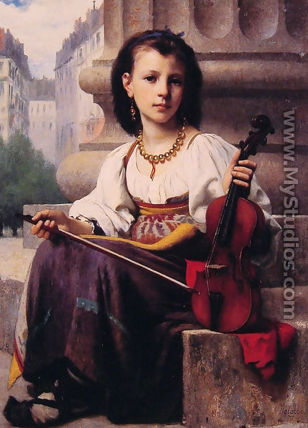 The Young Musician - Francois Alfred Delobbe