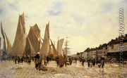 The Docks at Dieppe - Hippolyte Camille Delpy