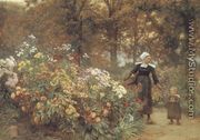 Picking Flowers - Theophile Louis Deyrolle