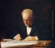 The Writing Master - Portrait of the Artist's Father - Thomas Cowperthwait Eakins