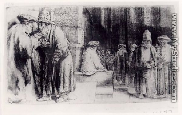 Jews in the Synagogue - Rembrandt Van Rijn