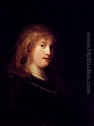Saskia Wearing A Veil - Rembrandt Van Rijn
