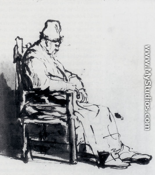 Seated Old Man (possibly Rembrandt