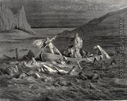 The Inferno, Canto 8, lines 27-29: Soon as both embark’d,/ Cutting the waves, goes on the ancient prow,/ More deeply than with others it is wont. - Gustave Dore