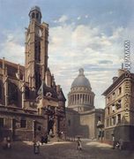 A View of The Pantheon and the Church of - Jules Dupre