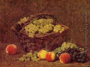 Basket of White Grapes and Peaches - Ignace Henri Jean Fantin-Latour