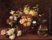 Basket of Flowers - Ignace Henri Jean Fantin-Latour
