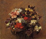 Bouquet of Flowers: Pansies - Ignace Henri Jean Fantin-Latour