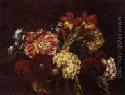 Flowers: Dahlias and Gladiolas - Ignace Henri Jean Fantin-Latour